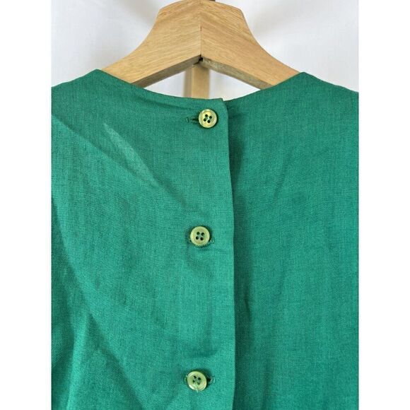Vintage Carlisle 100% Linen Short Sleeve Blouse w/ Build in Shoulder Pads Sz 6 - Picture 6 of 9